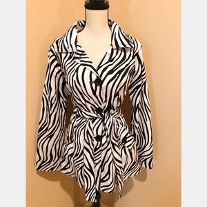Charlotte Russe Zebra Print Trench Coat